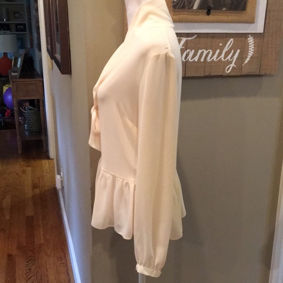 ASOS Cream Ruffle Hem Blouse - Picture 5 of 8